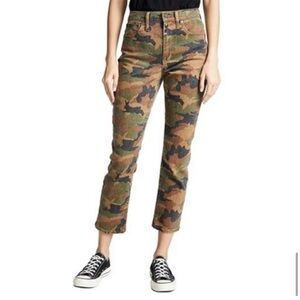 Madewell High-Rise Slim Boyjean camo print